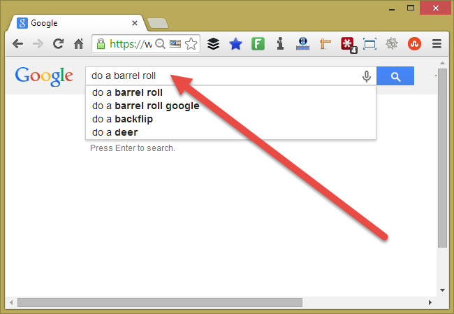 Do a Barrel Roll Time search on google image 