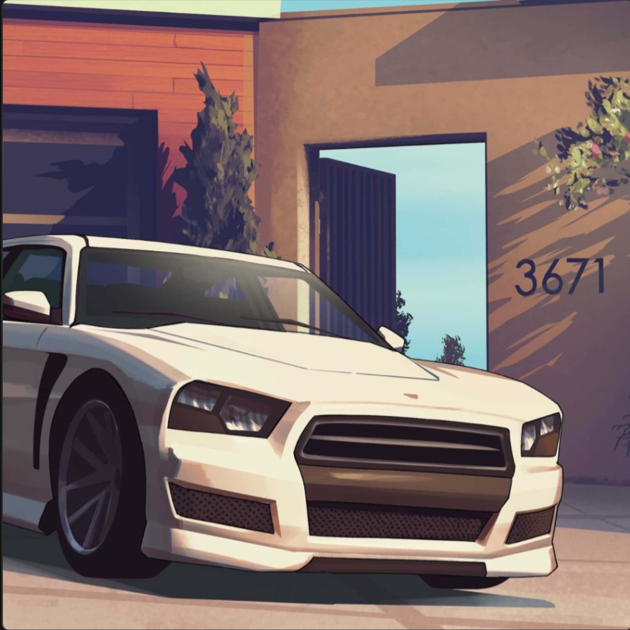 rockstar games GTA online white colour car 