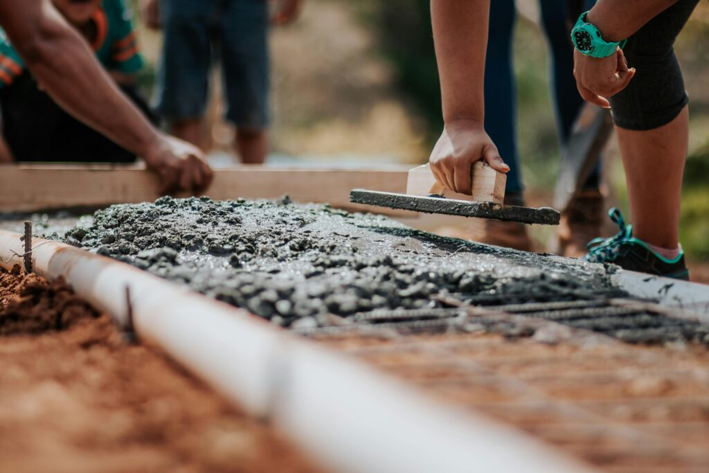 PCC and RCC concrete at construction side