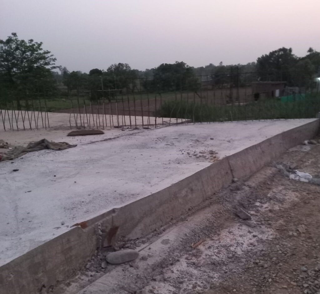 apron slab construction on culvert