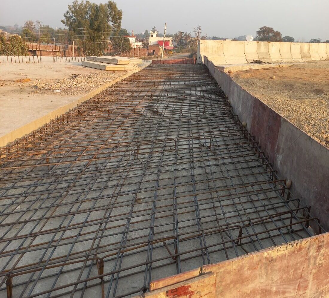 apron slab structure in Delhi to-katra expressway dak PKG 14